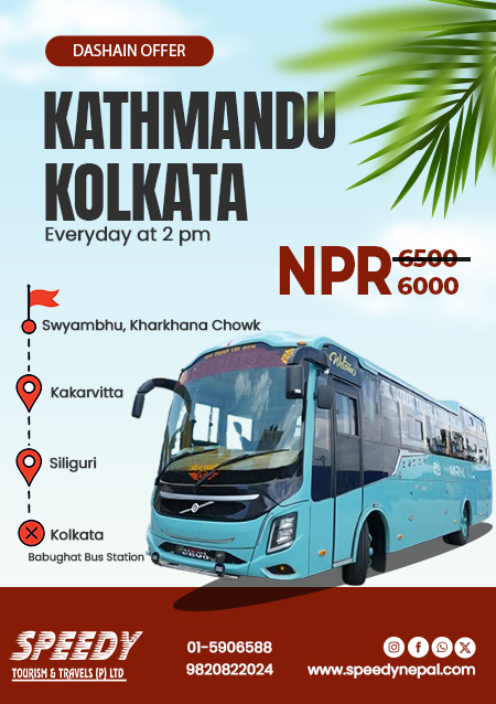 Kathmandu to Kolkata Bus Price Contact Number